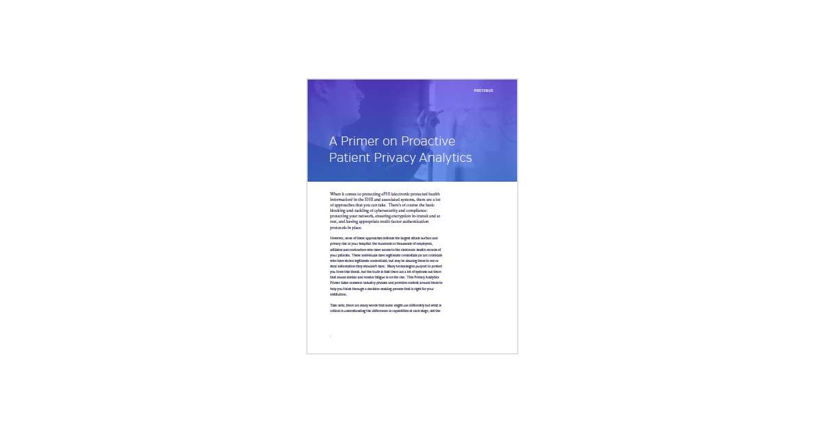 Healthcare Privacy and Security Primer